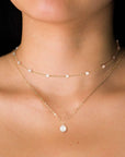 The Lune Collection
 Layered Minimal  Pearl Necklace