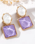 LUCE COLLECTION 
Asymmetry Statement piece Square Dangle Earrings