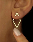 The Esla Minimalist Square Detachable Triangles Stainless steel Stud Earrings