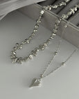 CAVI COLLECTION 
 Long with Choker Gold Metal Heart Pendant Necklace