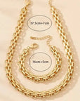 VERDIN COLLECTION 
Gold Color Link Chain Necklace Bracelet Set